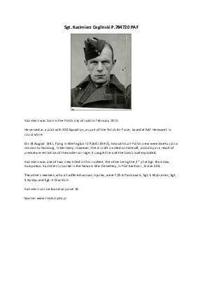 A preview of a PDF biography for Ceglinski, Kazimierz